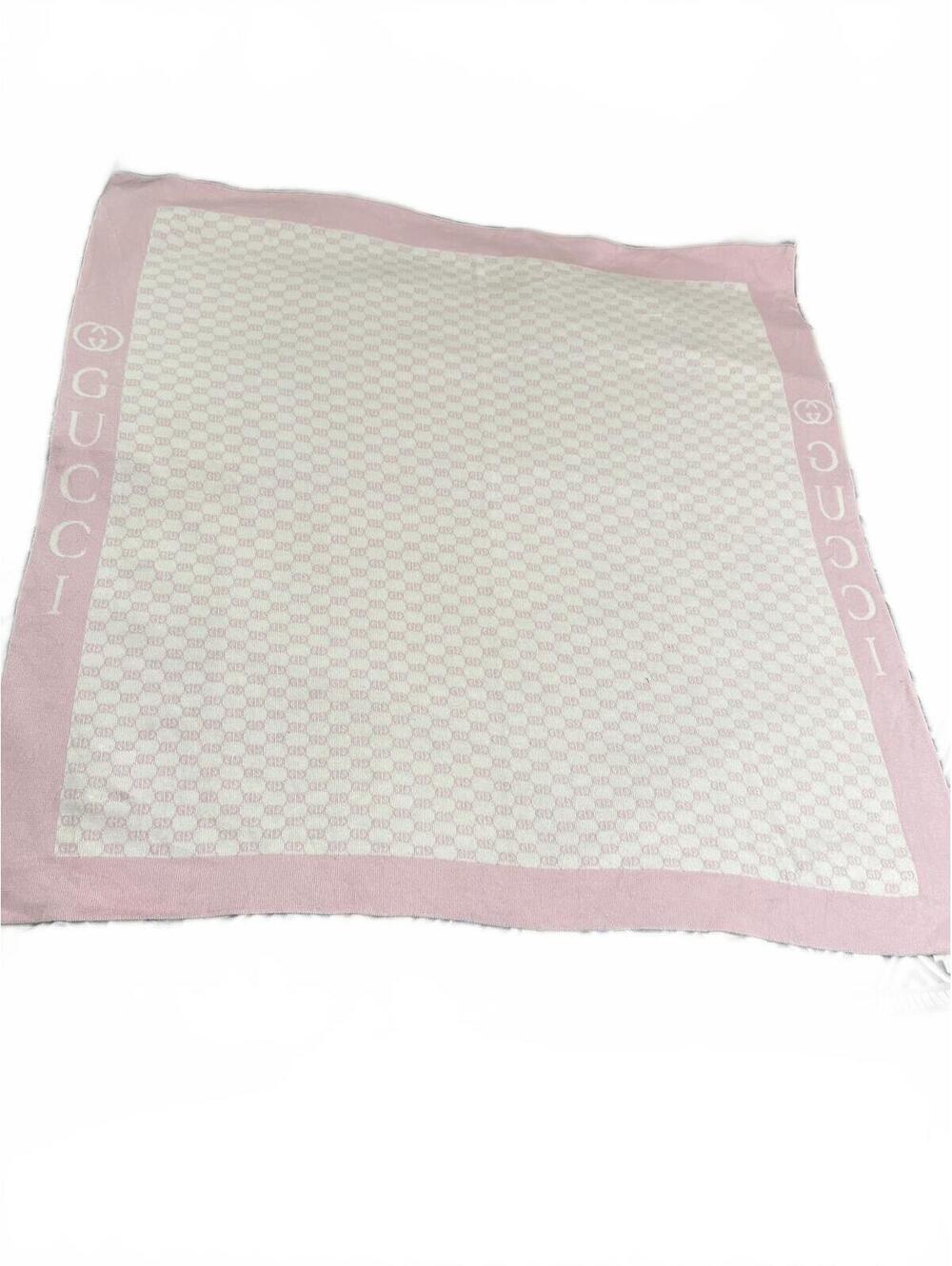 Gucci Pink and Cream GG Patterned baby blanket
